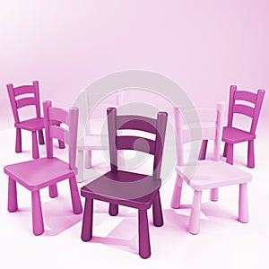 Wooden Pink Chairs