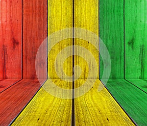 Wooden plank with reggae background photo