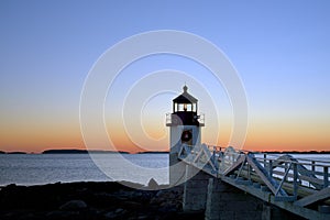 Wooden Plank walkway leading out the Marshall Point Lighthouse a