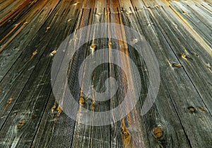 Wooden planking in perspective background