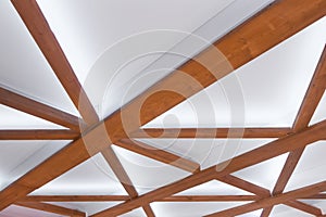 Wooden Planks Element Object Detail Part Interior Ceiling in White Light Decoration