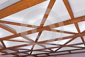 Wooden Planks Element Object Detail Part Interior Ceiling in White Light Decoration Decor