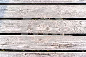 Wooden planks with a frozen layer of icecrystals background