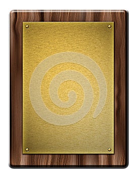 Wooden Plaque with gold plate