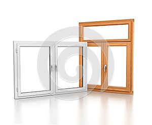 Wooden and plastic windows