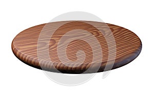Wooden plate for meat and vegetable on white background