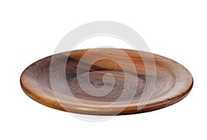 Wooden plate over white