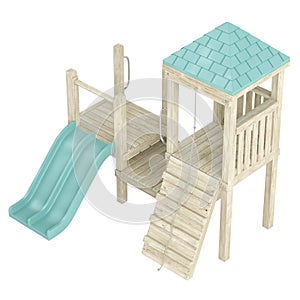 Wooden playground structure