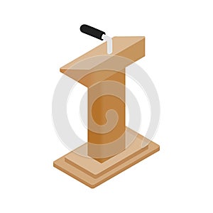Wooden podium tribune rostrum stand