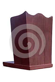 Wooden Podium Tribune Rostrum Stand Isolated