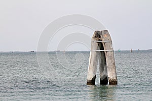 wooden poles facilitating orientation at sea, Adriatic Sea, wood, water, Mediterranean Sea