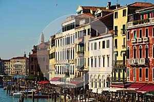 Wooden poles, Grand Canal, Venice, Italy, Europe