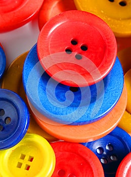 Wooden and polyester buttons