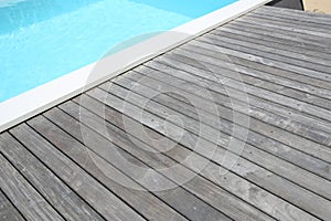 Wooden pool deck