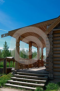 Wooden porch of big house