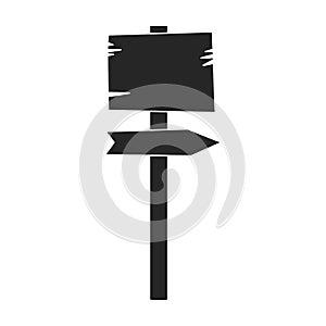 Wooden post vector black icon. Vector illustration signboard wood on white background. Isolated black illustration icon