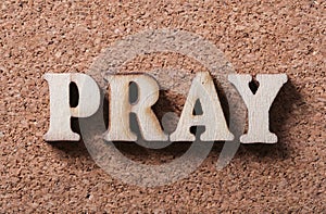Wooden Pray Text