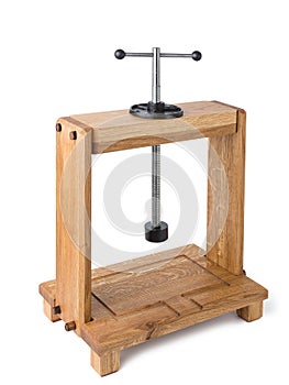 Wooden press for cheese