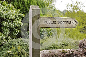 Wooden Public Footpath Sign