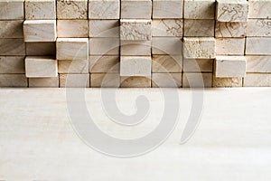 Wooden puzzle and block abstract team corporation background concept