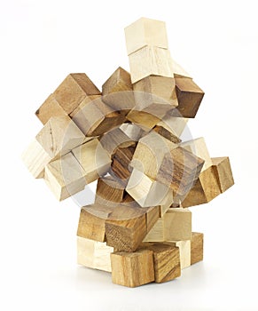 Wooden puzzle block game