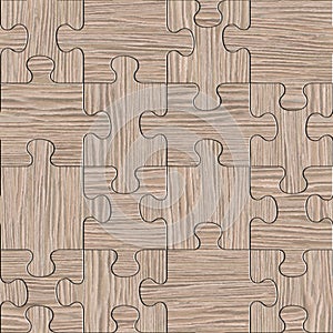 Wooden puzzles assembled for seamless background - Blasted Oak