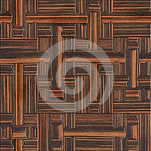 Wooden puzzles assembled for seamless background - Ebony wood