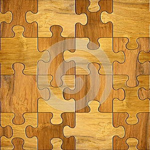 Wooden puzzles - seamless background - decorative pattern