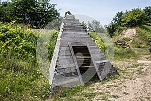 Wooden pyramid as a tent accommodation