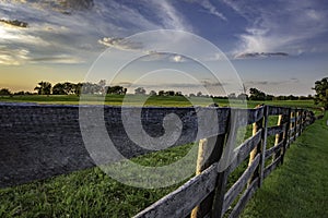 Wooden rail fence in Kentucky bluegrass region