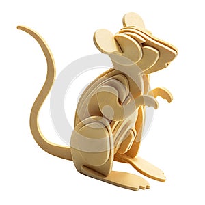 Wooden rat isolated