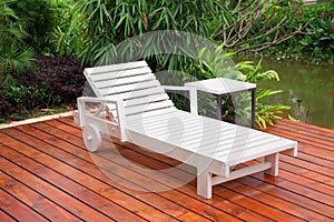 Wooden reclining chair