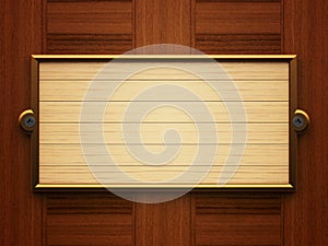 Wooden rectangle doorplate photo