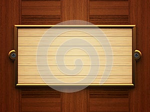 Wooden rectangle doorplate
