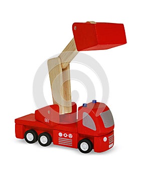 Wooden red fire truck