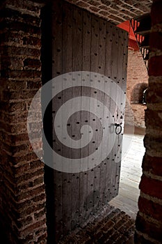 Wooden reinforced castle door