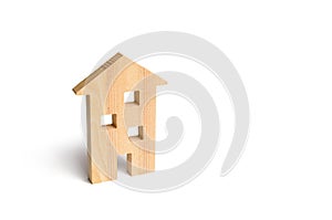 Wooden residential house on a white background. Isolate Real estate concept, buying affordable housing