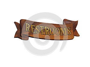 Wooden restroom nautical sign