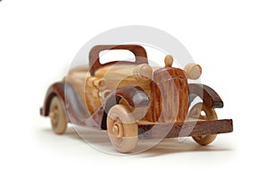 Wooden retro car model
