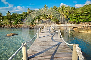 Wooden road to island