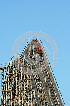 Wooden roller coaster