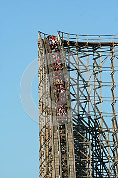 Wooden roller coaster