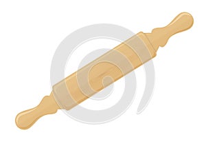 wooden rolling pin illustration isolated on a white background