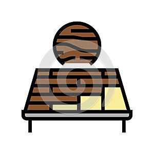 wooden roof color icon vector illustration