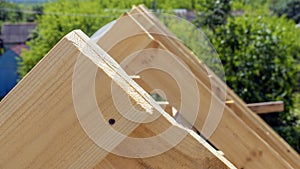 Wooden roof construction, symbolic photo for home, house building