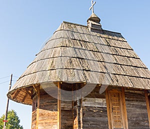 Wooden roof of St. Sava Church in Drvengrad, Serbia