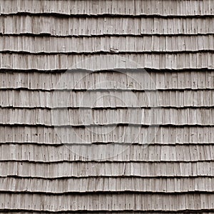 Wooden roof texture on old house, seamlessly tileable background