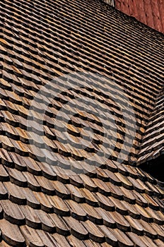 Wooden roof tiles on Gamla Uppsala Old Church