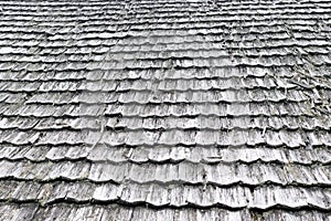 Wooden roof tiles photo