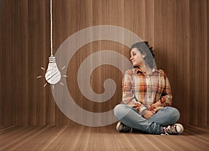 Wooden room lightbulb